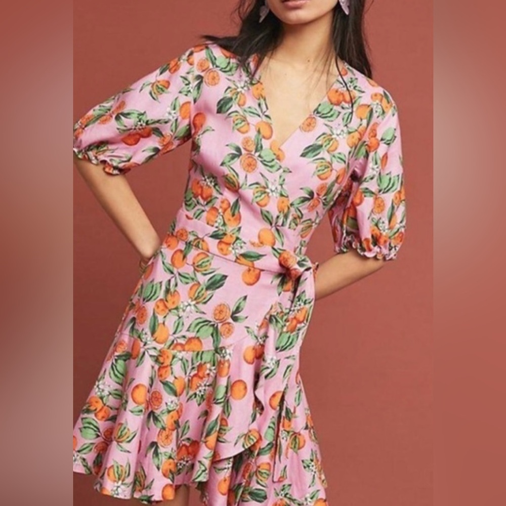 Finders Keepers Australia Aranciata Citrus
Print Wrap Mini Dress